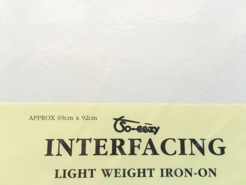 Fusible Interfacing Light Weight Interlining One Sheet