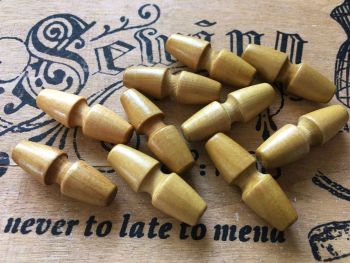 Wood Toggle Buttons for Coats/Knitwear, Set of 10 x 3.5cm
