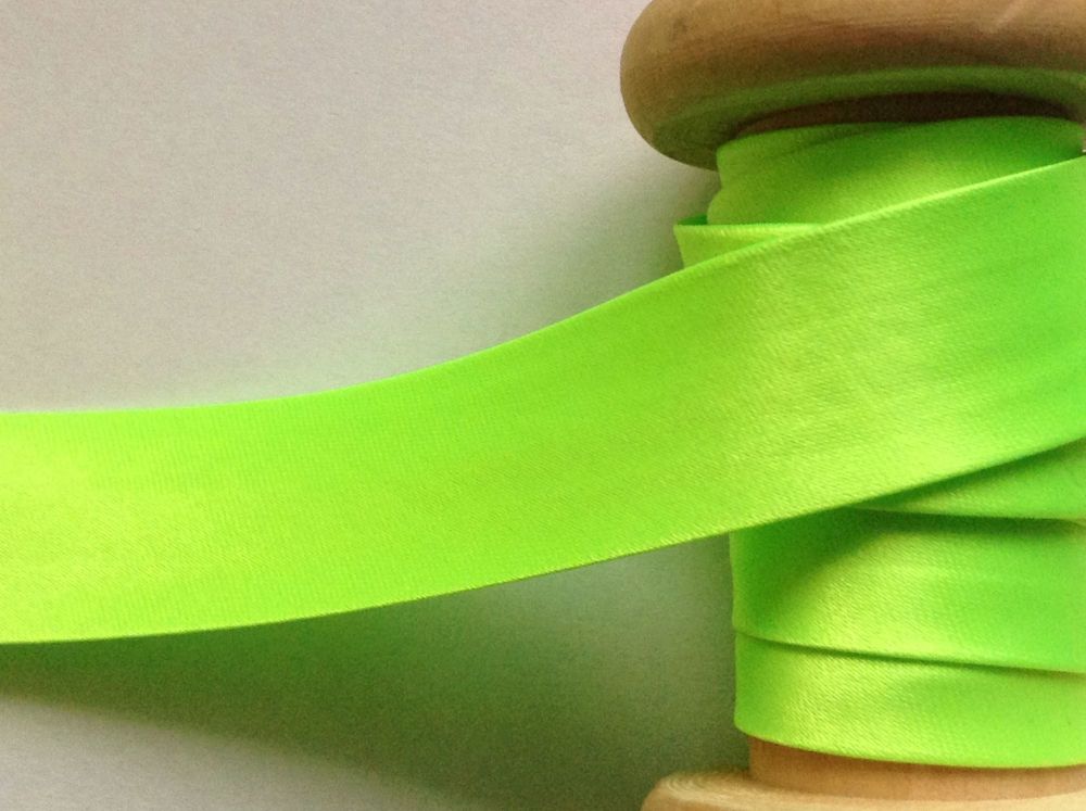 Fluorescent Green Satin Fabric Trimming