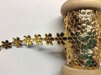 Metallic Gold Braid Per Half Metre Length Daisy Flowers
