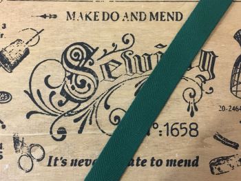 Dark Green Cotton Tape 20mm Herringbone Webbing Per Half Metre
