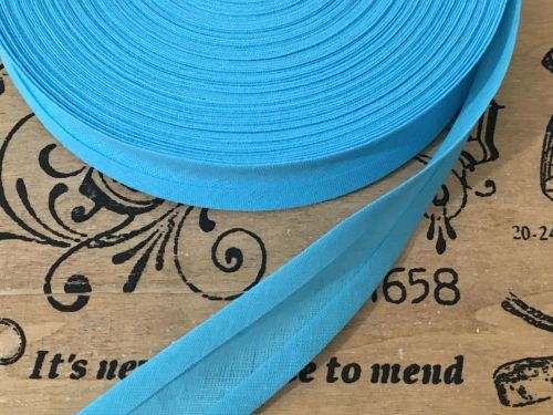 turquoise blue cotton bias binding