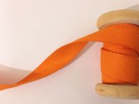 orange cotton tape 20mm woven herringbone pattern webbing 1 metre