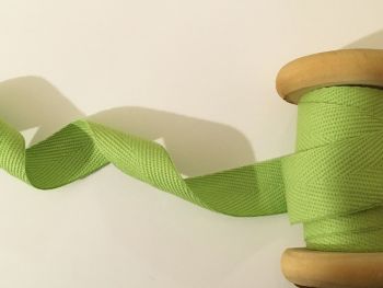 Bright Green Cotton Apron Tape Herringbone Webbing Half Metre