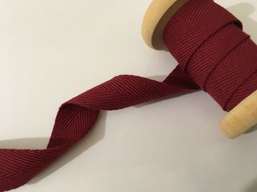 Maroon Cotton Tape 20mm Wide Cherry Red 1/2 Metre