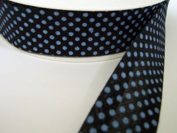 Polka Dots Pattern Bias Binding – Blue And Black 4795