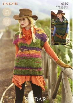 Sirdar Indie Wool Easy Knit Pattern 9319 Ladies Tunics