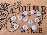 Blue Daisy Flower Buttons, Set of 10 x 10mm