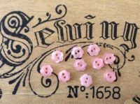 Pink Daisy Flower Buttons, Set of 10 x 10mm