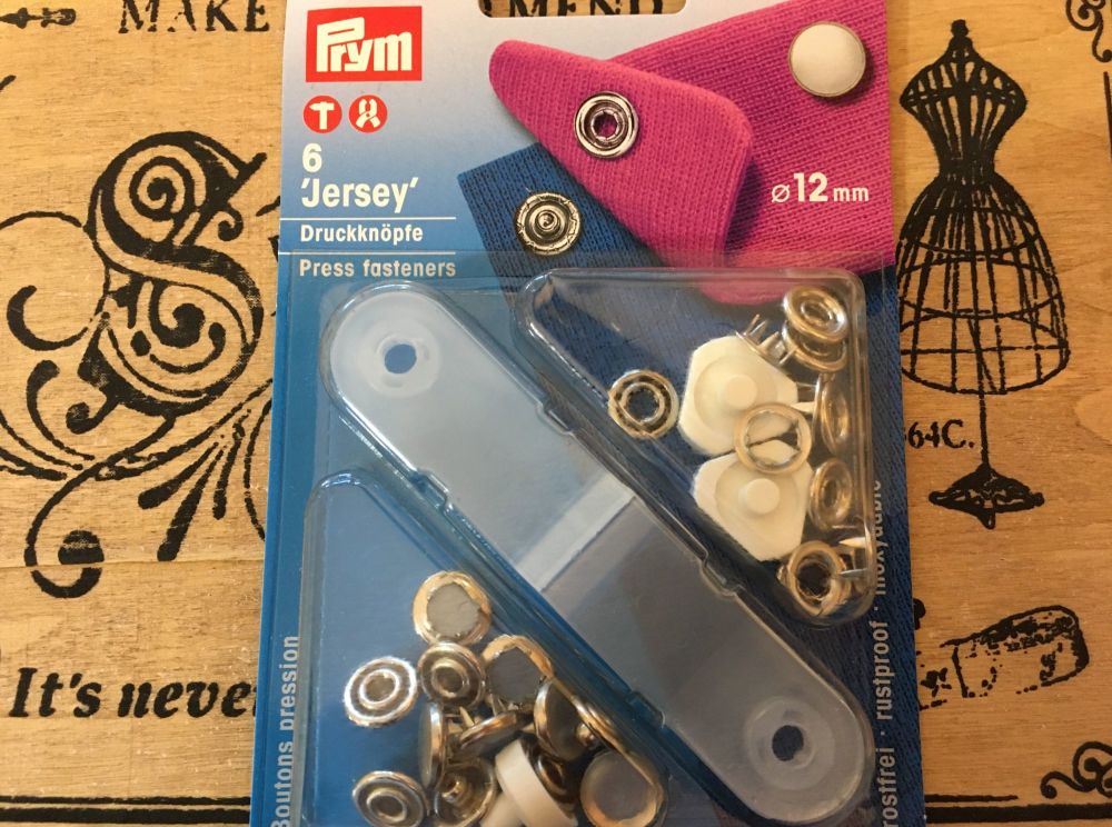 prym press snap fasteners 12mm jersey cap 390117 pearl