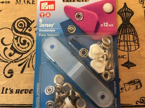 prym press snap fasteners 12mm jersey cap 390117 pearl