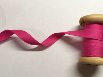 14mm Hot Pink Cotton Tape Apron Ties Half Metre Shocking Pink