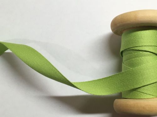 Bright Green Twill Tape 14mm Kiwi Green Aprons Cushions India Tape 1m