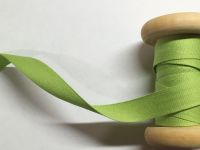 14mm Kiwi Green Cotton Tape Apron Ties 1/2 Metre Celery Green