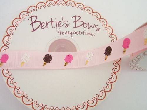 Bertie’s Bows Grosgrain Ribbon Pink Ice Cream Print