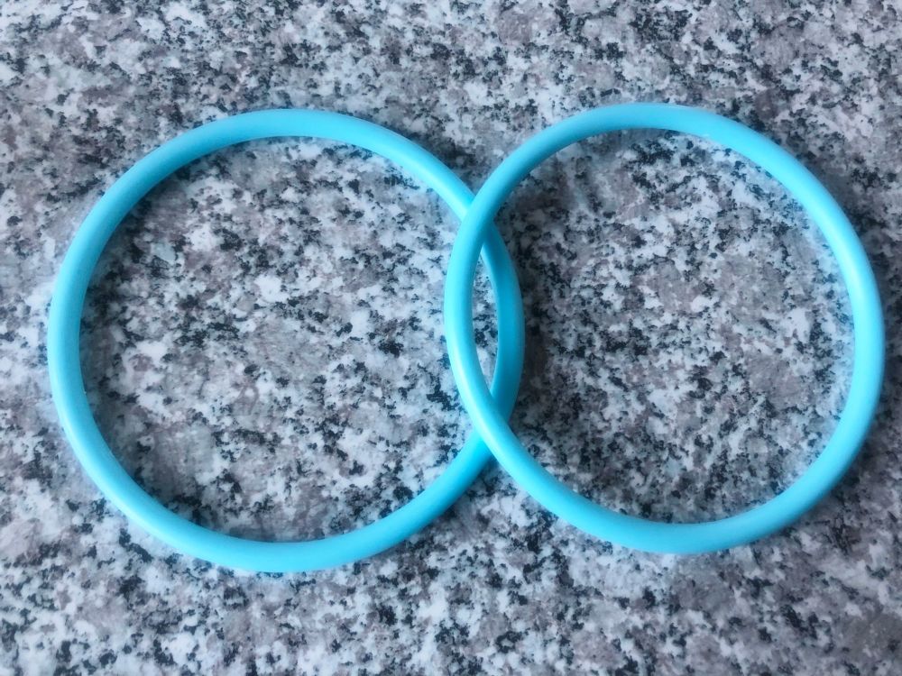 One Pair of Blue Colour Round Bag Handles for Crafts