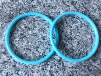 One Pair of Blue Colour Round Bag Handles for Crafts
