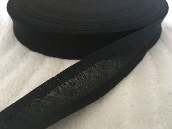Black Bias Binding 50 metres Reel of  25mm Wide Tape