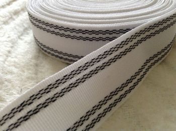 White Petersham Tape 1” Corsets Trousers Waistbands Non Stretch 1mtr