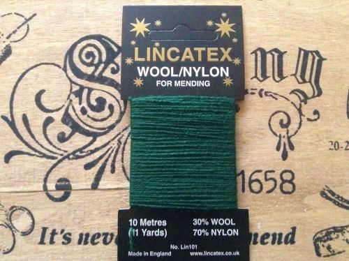 Dark Green Sock Darning Wool - Lincatex