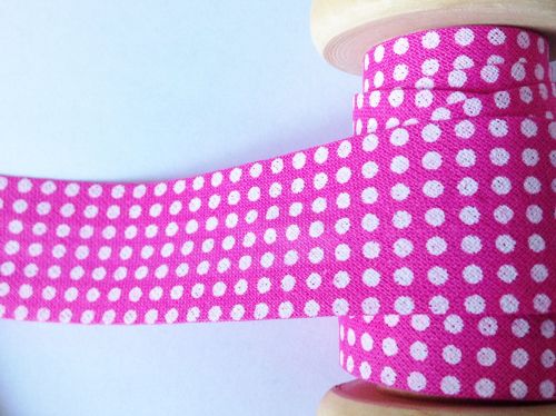 Pink Polka Dots Bias Fabric