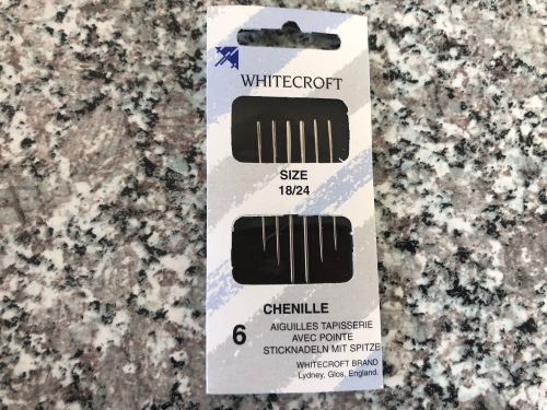 Quilting Chenille Needles Whitecroft Pack of 6 Size 18/24