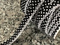 Black And White Polka Dots Lace Edge Bias