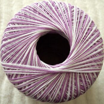 Crochet Cotton - Lilac White Variegated 10s Thread