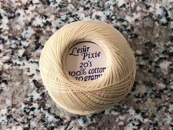Cream Crochet Thread - Lesur Pixie 20s Cotton