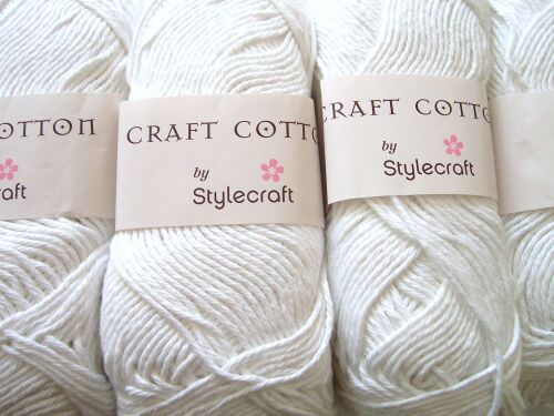 White Macramé Craft Cotton 100g Ball Stylecraft