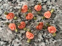 Peach Satin Ribbon Roses
