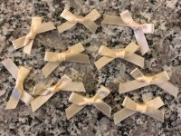 10 Cream Satin Ribbon Bows