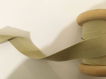 20mm Wide Beige Webbing Tape 100% Cotton Half Metre