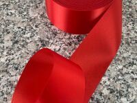 48mm Signal Red Satin Ribbon Pillar Box Red Sold Per Metre