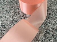 Peach Ribbon 48mm Wide Single Face Satin Per Half Metre