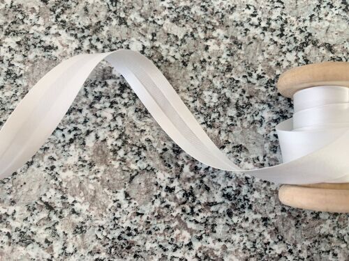 Satin Bias Tape White Bridal Fabric Trim 1/2 Metre Length