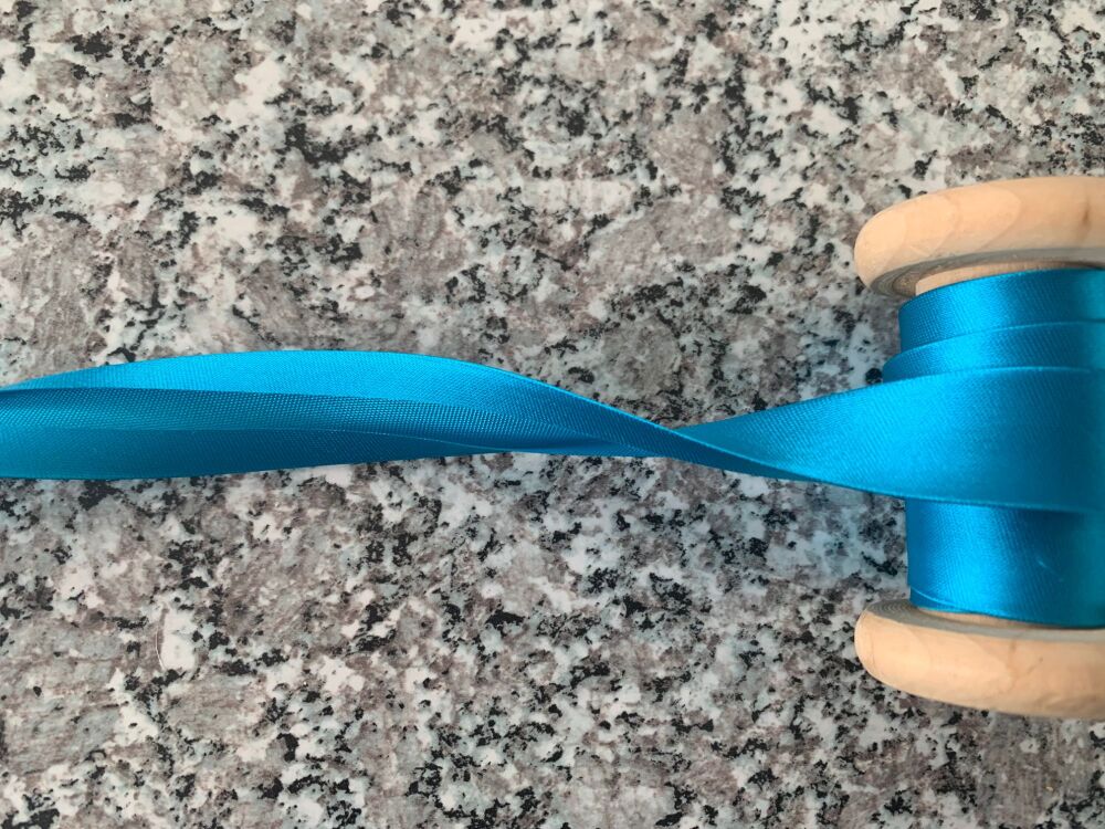 19mm Kingfisher Blue Bias Binding Premium Quality Satin Tape