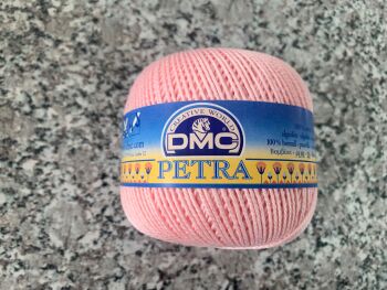 DMC Petra Size 3 Crochet Yarn Pink Mercerised Cotton Thread 100g