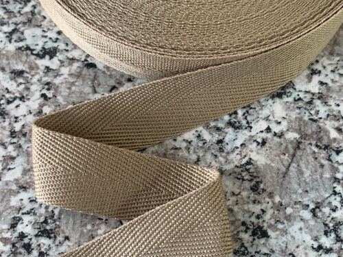 1 Inch Wide Dark Beige Herringbone Webbing Blanket Binding Aprons Bags