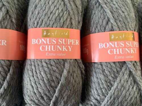 Hayfield Super Chunky Wool 100g – Dark Grey Mix