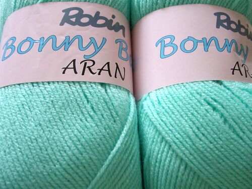 Robin Bonny Babe Aran Mint Green Knitting Wool 400g