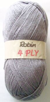 Robin 4ply Knitting Wool Silver Grey 100g