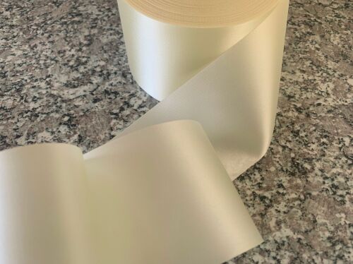 Satin Ribbon Cream 72mm Wide Sold Per Half Metre Length