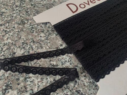 Black Lace Trimming 13mm Wide - Dove Craft
