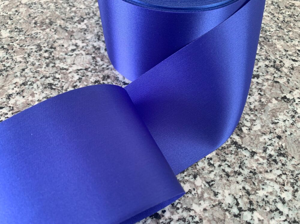 Royal Blue Satin Blanket Binding Ribbon 72mm Wide Fabric Edging 1m