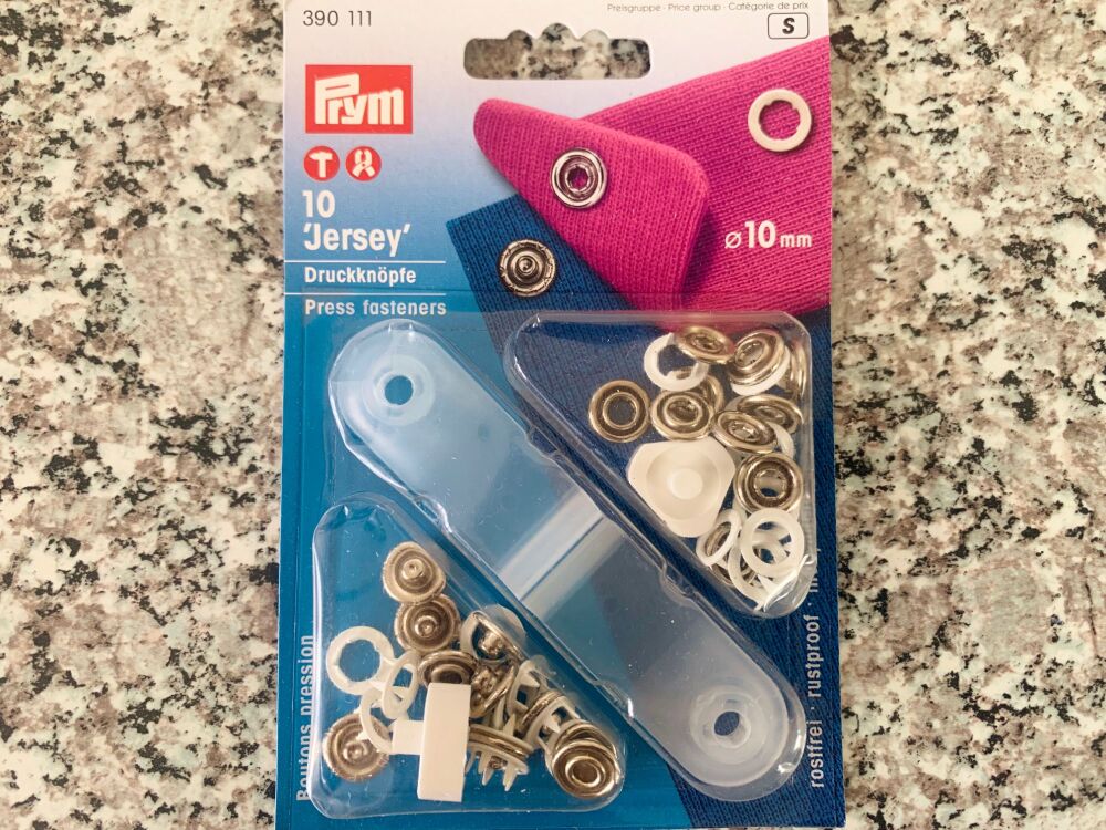Prym Jersey Ring Non Sew White Press Fasteners 390111