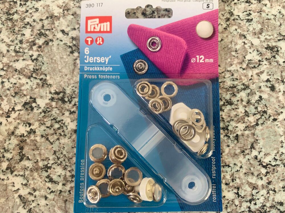 prym press snap fasteners 12mm jersey cap 390117 pearl