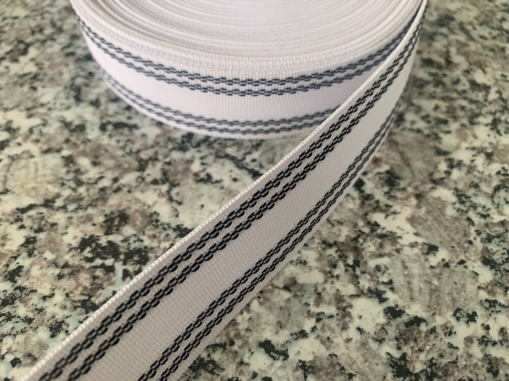 25mm Wide White Corset Tape - Petersham