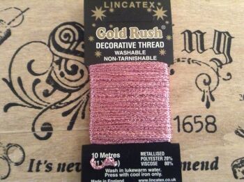 pink metallic glitter decorative sewing thread Lincatex 10m Gold Rush