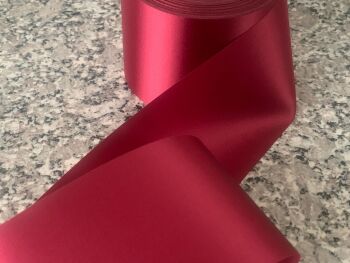 cherry red satin ribbon 72mm wide - maroon 033